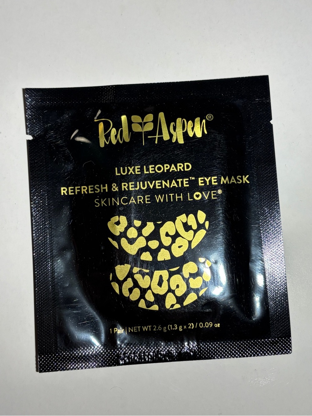 Red Aspen Luxe Leopard Eye Mask in Black & Gold